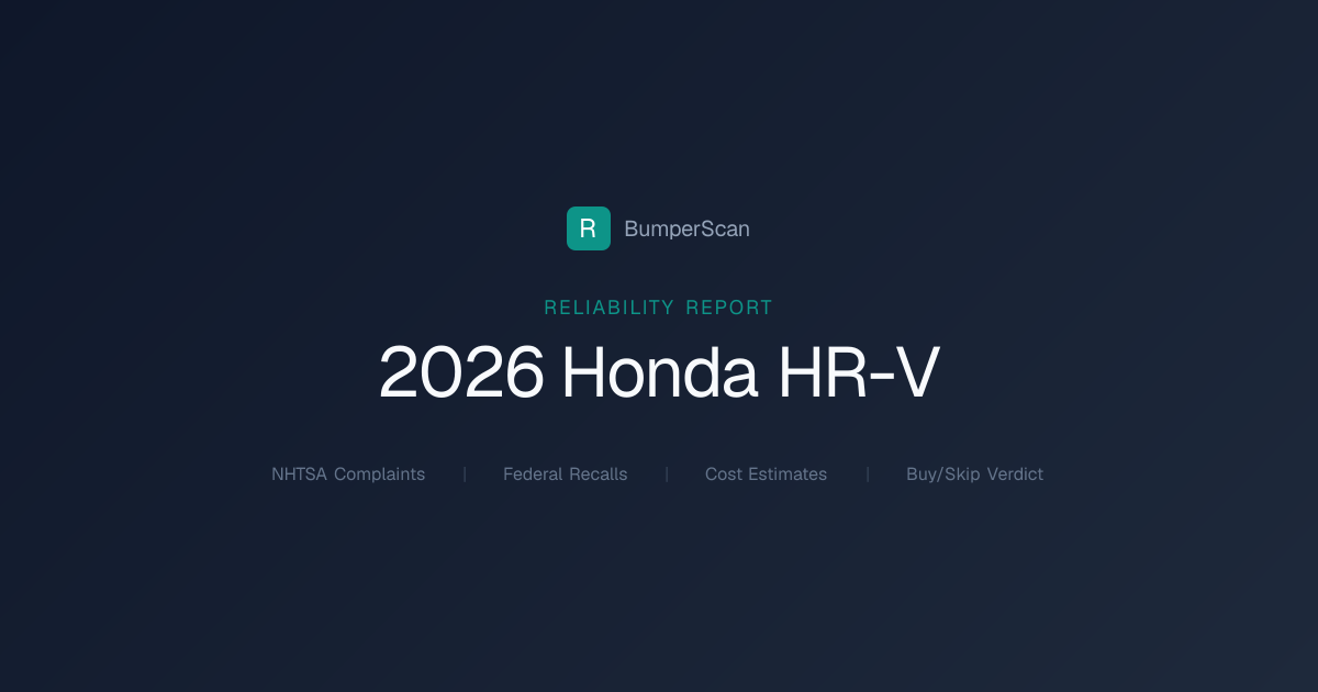 2026-honda-hr-v-problems-recalls-reliability-bumperscan