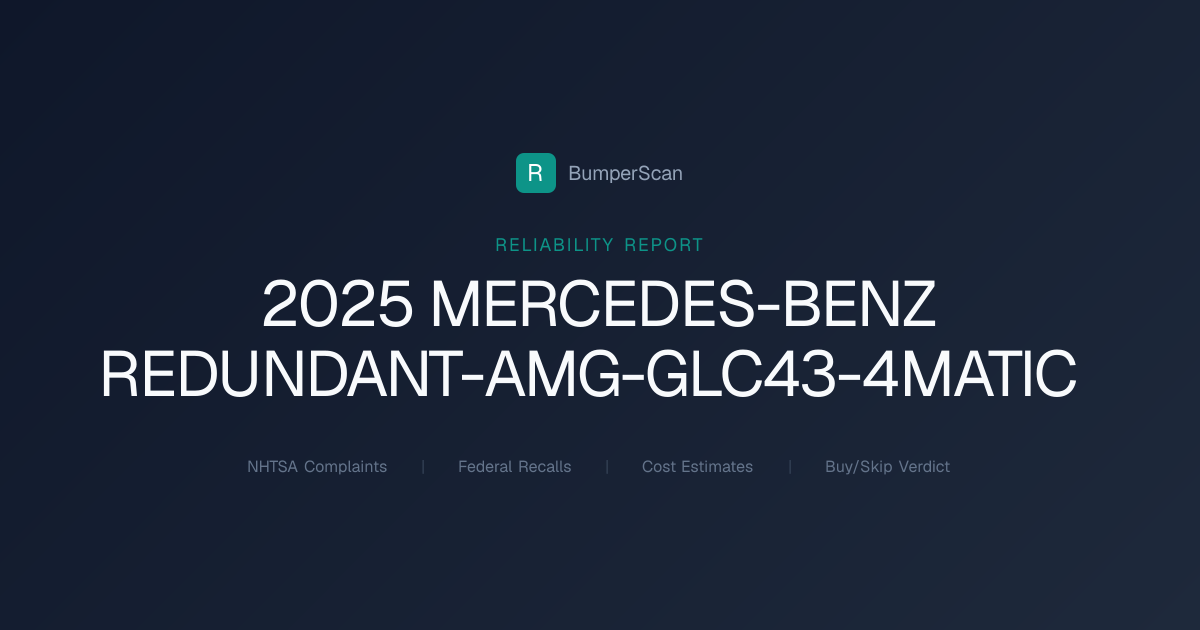 2025 Mercedes Benz Redundant Amg Glc43 4matic Problems, Recalls ...